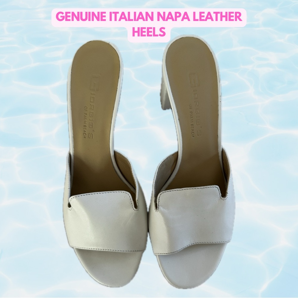Genuine Italian Leather Block Heels